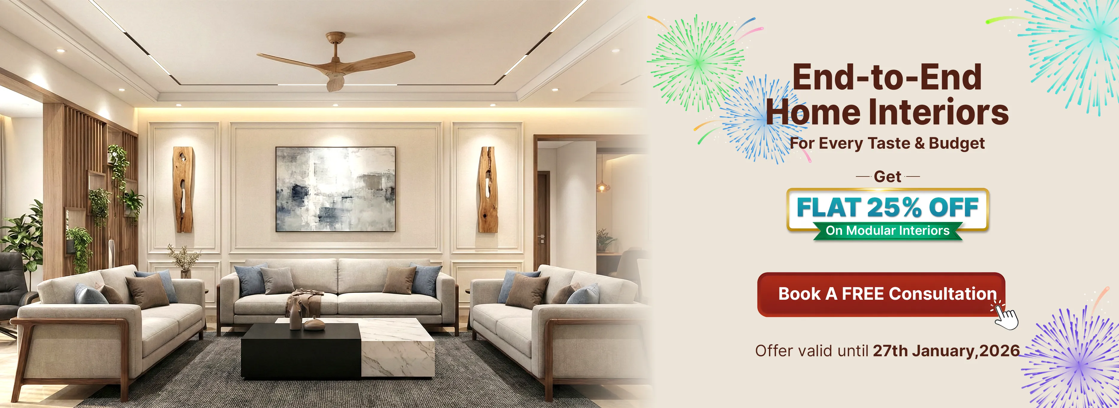 End to end home interiors offer